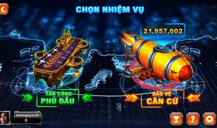 Chọn nhiệm vụ trong Bắn Cá Đại Chiến B52 Tại SB365