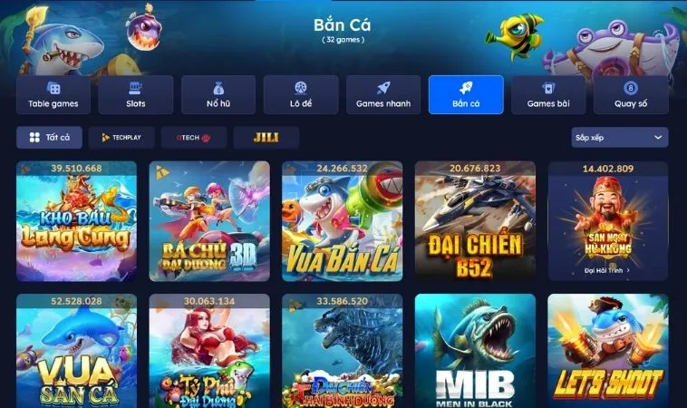 Sảnh Bắn Cá SB365 quy tụ nhiều tựa game săn cá hấp dẫn